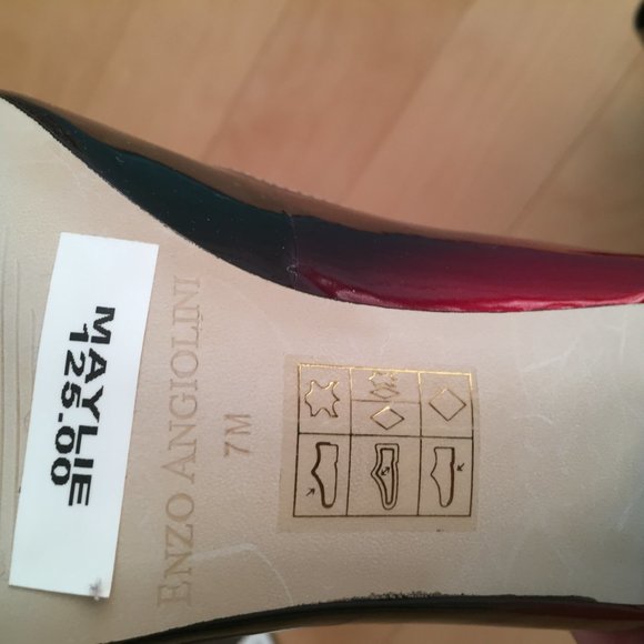 Enzo Angiolini Glossy Red and Black Heels - Picture 4 of 5